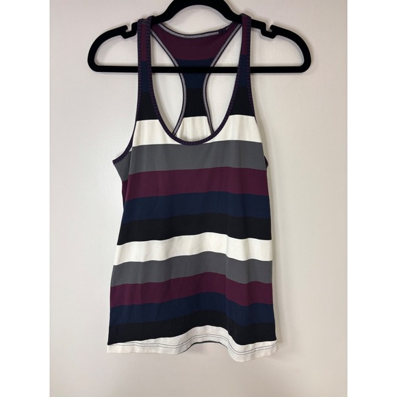 Lemon Tops - Lululemon Striped Tank Top Racerback Athletic Sleeveless Activewear